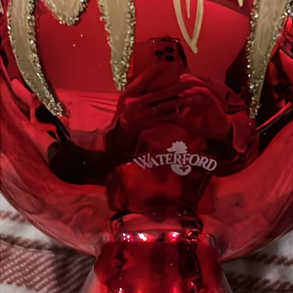Waterford mercury glass & crystals Christmas tree topper ornament